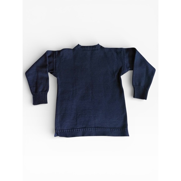 Le Tricoteur Vintage Guernsey Fisherman Sweater Navy Pure Wool Mens 38 Small - Picture 3 of 6